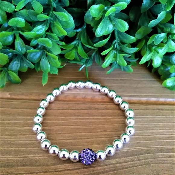 New Silver Hematite and Crystal Bracelet - Picture 6 of 9